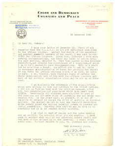 Letter from W. E. B. Du Bois to Pan African Federation