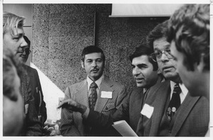 Gordon Sanford with Governor Dukakis and others at dedication ceremony