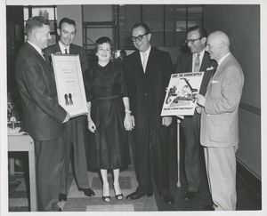 Presentation of the 1957 Thumbs Up Award to the Gificraft Leather Company