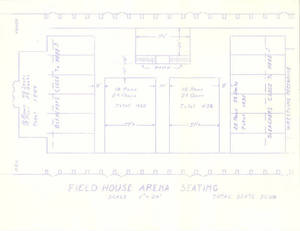 Memorial Field House arena seating map (1958)