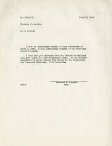 One year appointment of Erastus Pennock, 1956