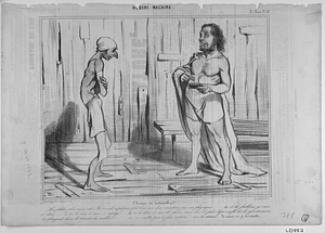 L' Homme in naturalibus. philosophie, mon cher Bertrand, explique fort bien nos deux caractères par nos physiques..... tu es la faiblesse, je suis la force... à toi la ruse, à moi le courage... tu es le lière et moi le chêne, sans moi, le plus léger souffle de la gendarmerie te plongerait dans le torrent du malheur....... ne me quitte pas et fais inscrire sur tes armes : je meurs ou je m’attache.