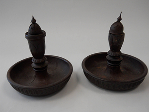 Wooden candlesticks, 19th century