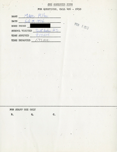 Citywide Coordinating Council daily monitoring report for South Boston High School by Marc Miller, 1976 February 3