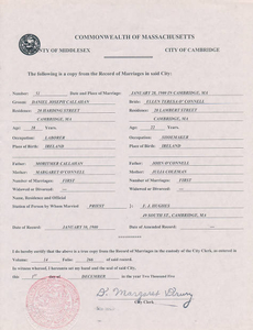 Marriage certificate