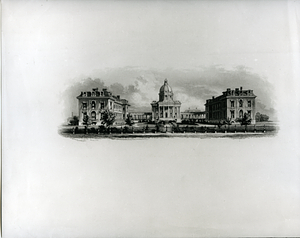 [Exterior sketch of Boston City Hospital]