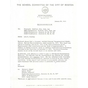 The School Committee of the City of Boston, memorandum, January 26, 1977.
