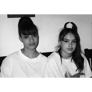 Portrait of two unidentified teenage girls.