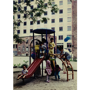 Children on a playground during Recreation Day