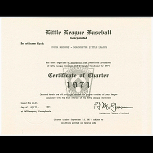 Certificate of Charter