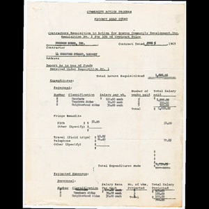 Project Head Start contractors requisition