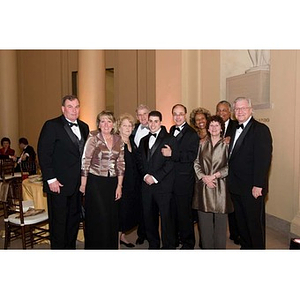 Nine guests pose with President Aoun at his inauguration celebration