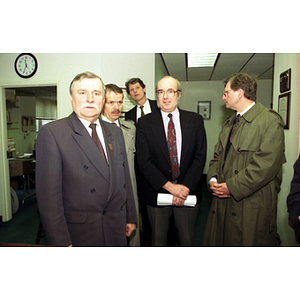 Lech Walesa and others stand together at the inauguration of the International Degree Program