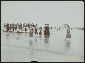 Groups of people at the beach, Revere, Mass., undated