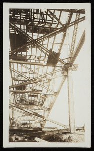 A view from within the scaffolding of the Sagamore Bridge