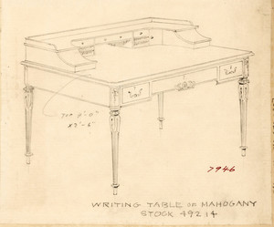 "Writing Table of Mahogany"