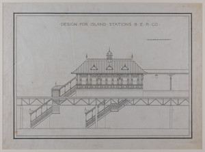 Island station design, front elevation