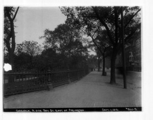 Sidewalk, north side Boylston Street, east of Arlington, Boston, Mass.