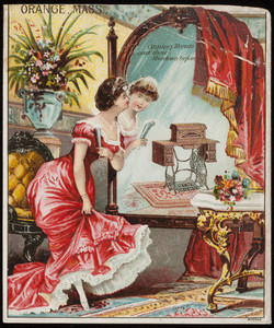 Trade cards for the New Home Sewing Machine Co., Orange, Mass., undated