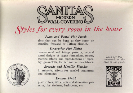 Sanitas modern wall covering, The Standard Textile Products Co., 320 Broadway, New York, New York