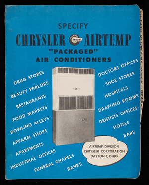 Specify Chrysler Airtemp Packaged Air Conditioners, Airtemp Division, Chrysler Corporation, Dayton, Ohio