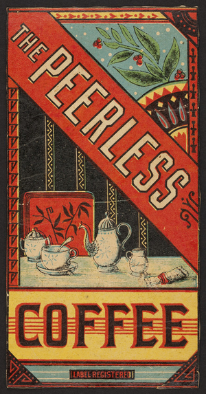 Label for The Peerless Coffee, location unknown, undated