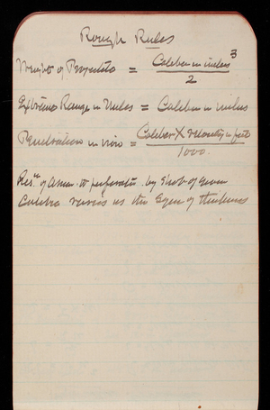 Thomas Lincoln Casey Notebook, Professional Memorandum, 1889-1892, undated, 06, Rough Rules