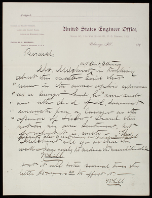 [William L.] Marshall to Thomas Lincoln Casey, January 26, 1892