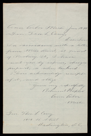 Belmont Maples to Thomas Lincoln Casey, June 14, 1890