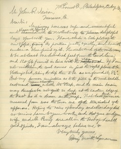 Letter from Benjamin Smith Lyman to John R. Neison