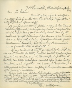 Letter from Benjamin Smith Lyman to Stewart Culin