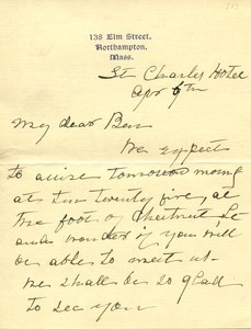 Letter from Hannah Elizabeth Brewer to Benjamin Smith Lyman