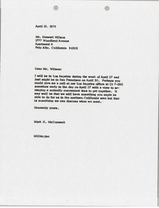 Letter from Mark H. McCormack to Stewart Wilson