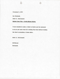 Memorandum from Mark H. McCormack to Jay Michaels