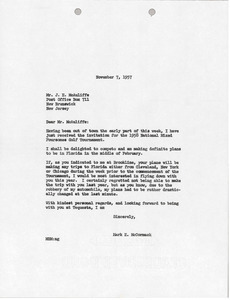 Letter from Mark H. McCormack to J.E. McAuliffe