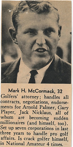 Newspaper clipping of Mark H. McCormack, 32