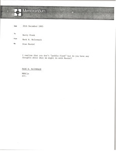 Memorandum from Mark H. McCormack to Barry Frank
