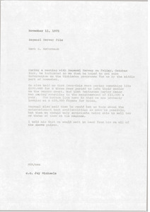 Memorandum from Mark H. McCormack to Bagenal Harvey file