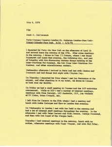 Memorandum from Mark H. McCormack to file