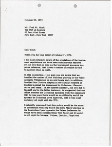 Letter from Mark H. McCormack to Fred M. Mock