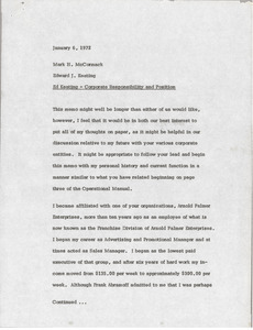 Memorandum from Edward J. Keating to Mark H. McCormack