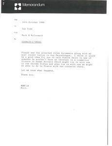 Memorandum from Mark H. McCormack to Ian Todd