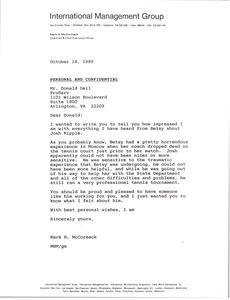 Letter from Mark H. McCormack to Donald Dell