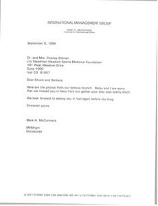 Letter from Mark H. McCormack to Dr. and Mrs. Charles Dillman