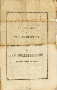 Exhibition program for an event at New Salem Academy