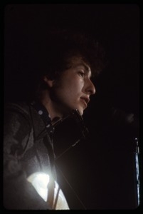 Bob Dylan performing on stage