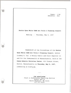 Boston Ryan White CARE act title I planning council meeting