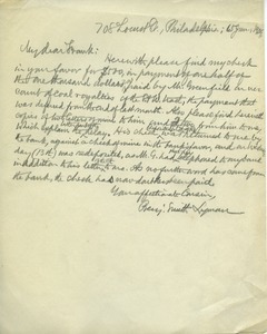 Letter from Benjamin Smith Lyman to Frank Lyman