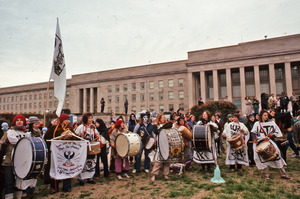 Women in front of the Pentagon