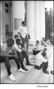 National Student Association Congress: delegates on the steps of the Reckord Armory